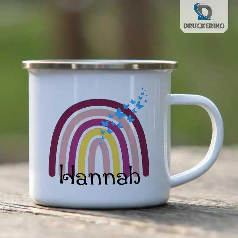 Emaille Tasse mit Namen | Motiv 4 | Hannah - Druckerino