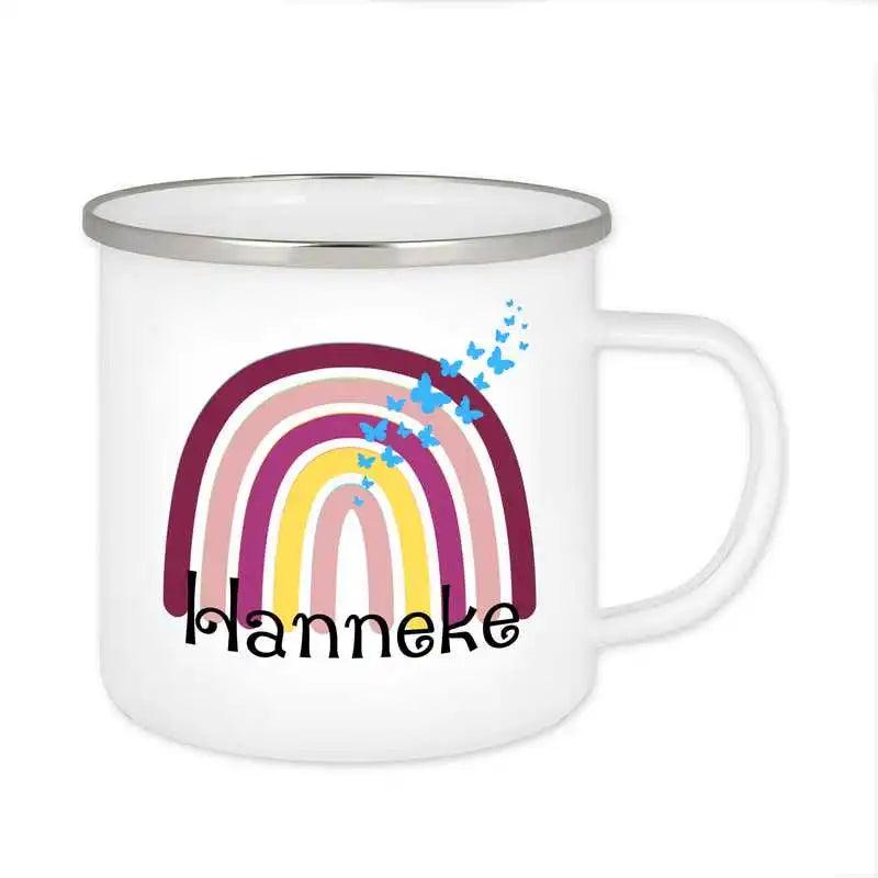 Emaille Tasse mit Namen | Motiv 4 | Hanneke - Druckerino