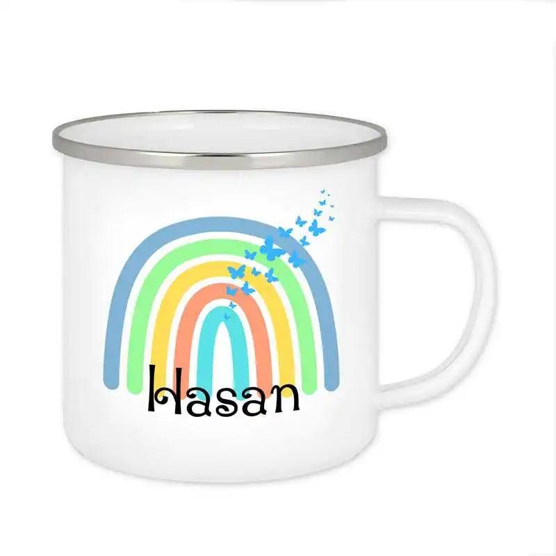 Emaille Tasse mit Namen | Motiv 4 | Hasan - Druckerino