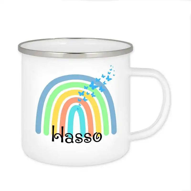 Emaille Tasse mit Namen | Motiv 4 | Hasso - Druckerino