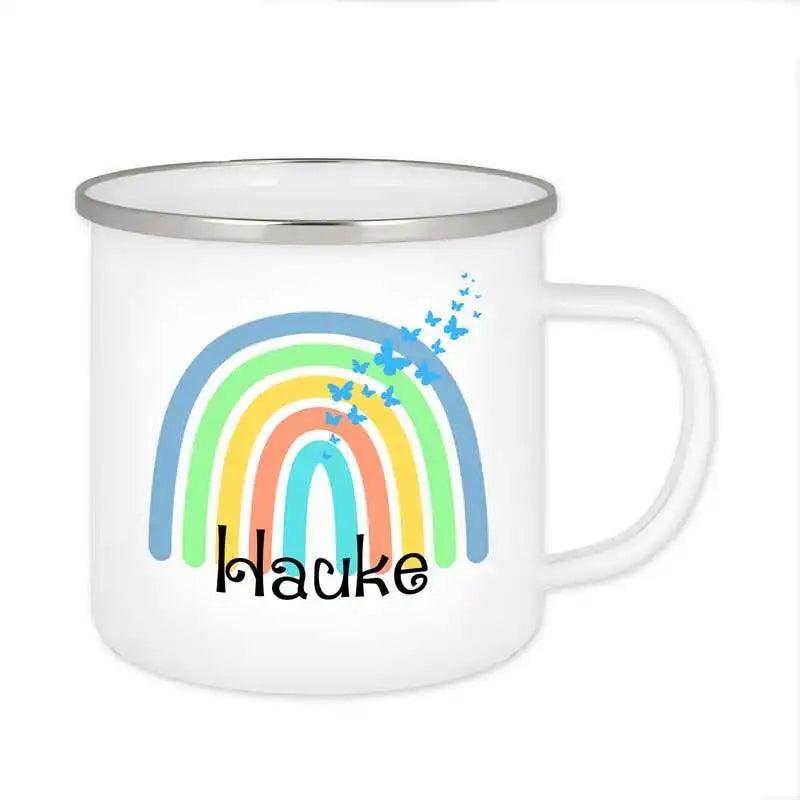 Emaille Tasse mit Namen | Motiv 4 | Hauke - Druckerino