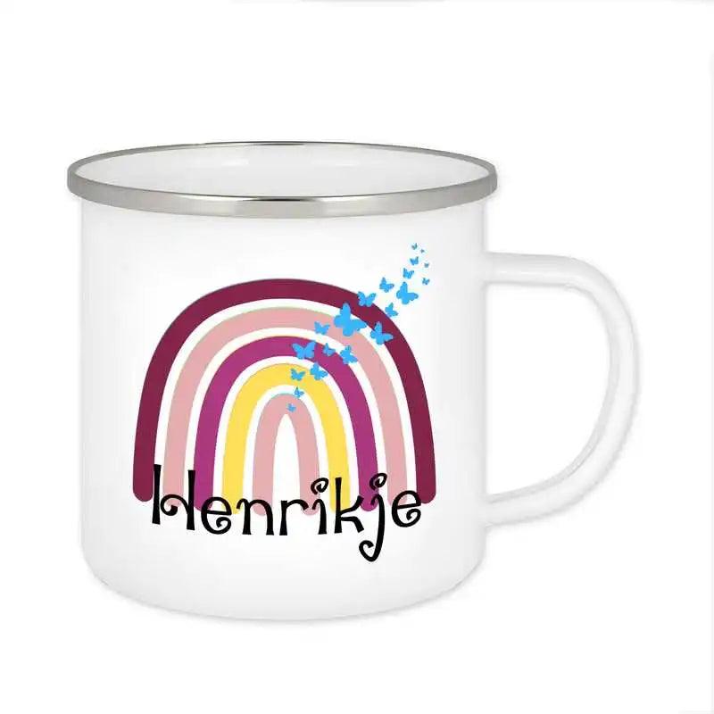 Emaille Tasse mit Namen | Motiv 4 | Henrikje - Druckerino
