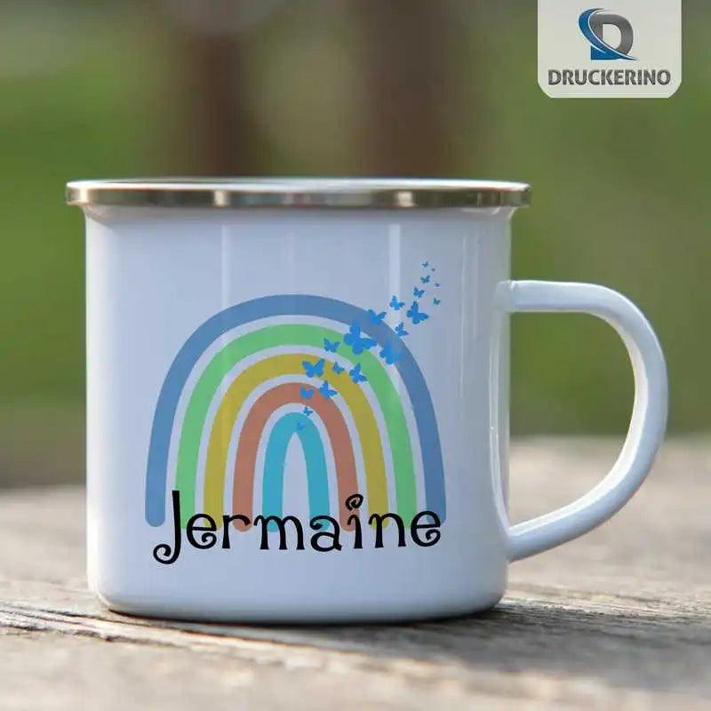 Emaille Tasse mit Namen | Motiv 4 | Jermaine - Druckerino