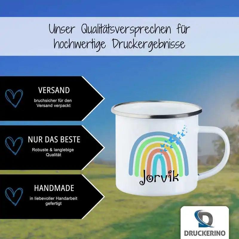 Emaille Tasse mit Namen | Motiv 4 | Jorvik - Druckerino