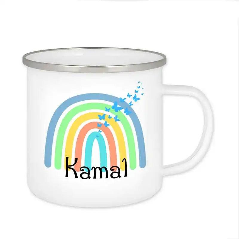 Emaille Tasse mit Namen | Motiv 4 | Kamal - Druckerino
