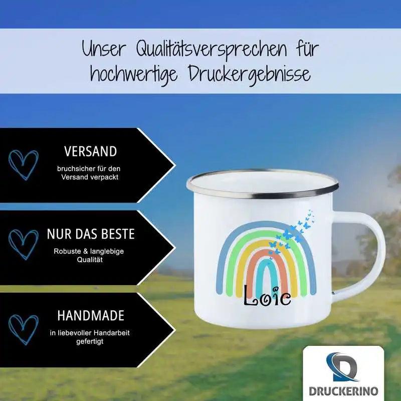Emaille Tasse mit Namen | Motiv 4 | Loic - Druckerino