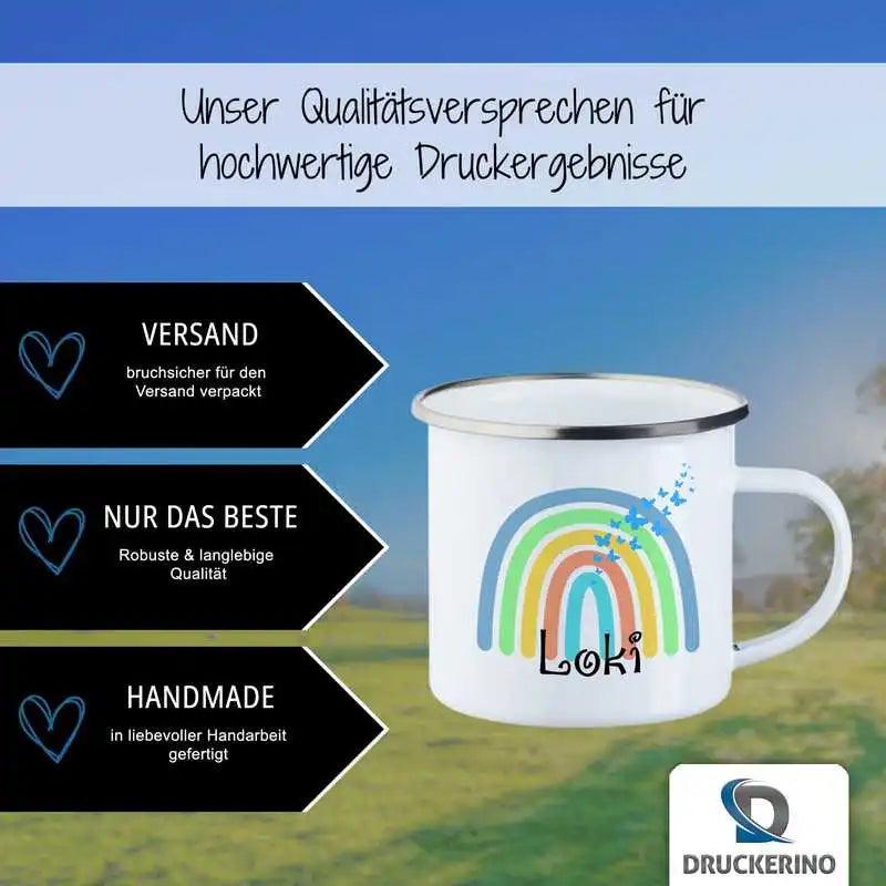 Emaille Tasse mit Namen | Motiv 4 | Loki - Druckerino