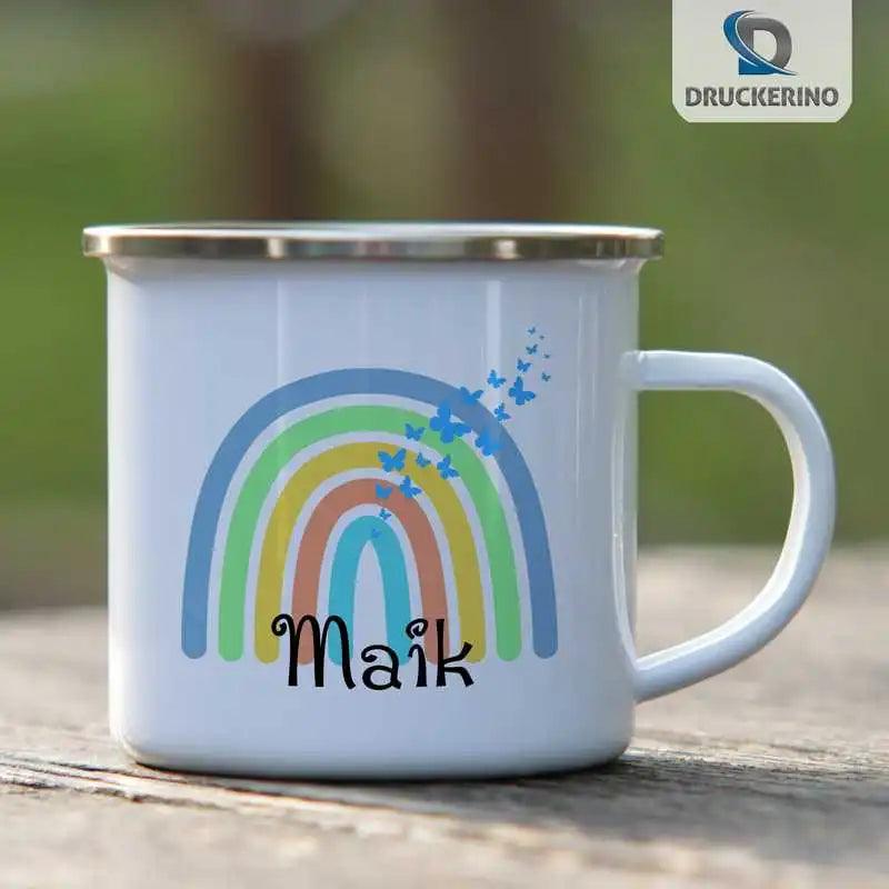 Emaille Tasse mit Namen | Motiv 4 | Maik - Druckerino
