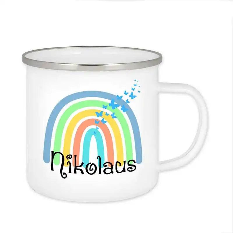 Emaille Tasse mit Namen | Motiv 4 | Nikolaus - Druckerino