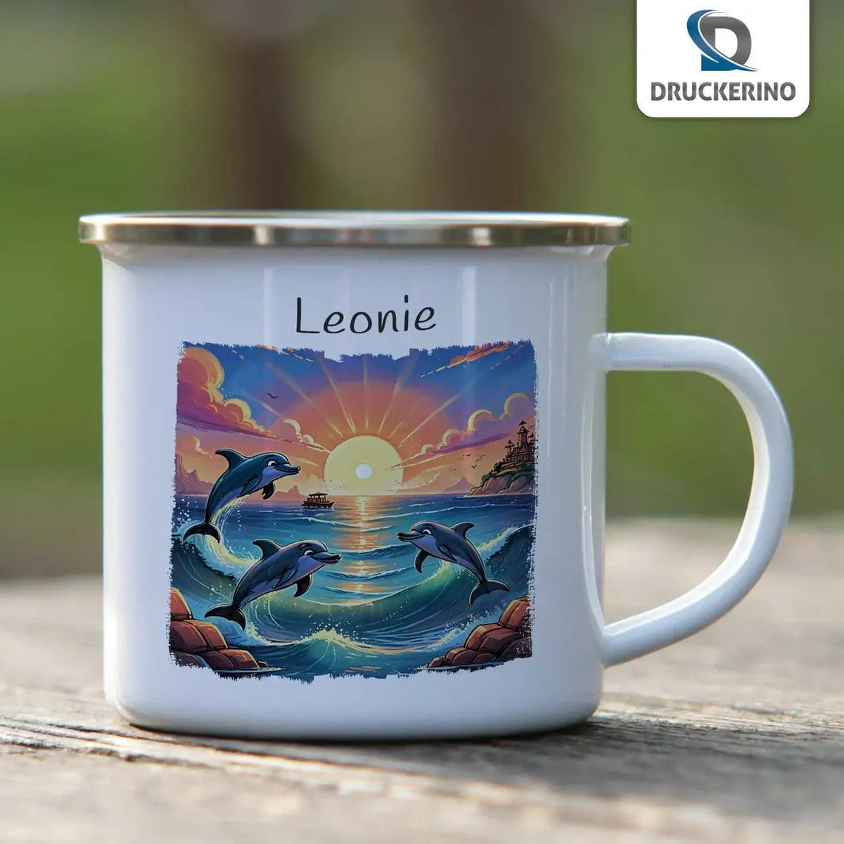 Emaille Tasse Ozeanabenteuer - Druckerino