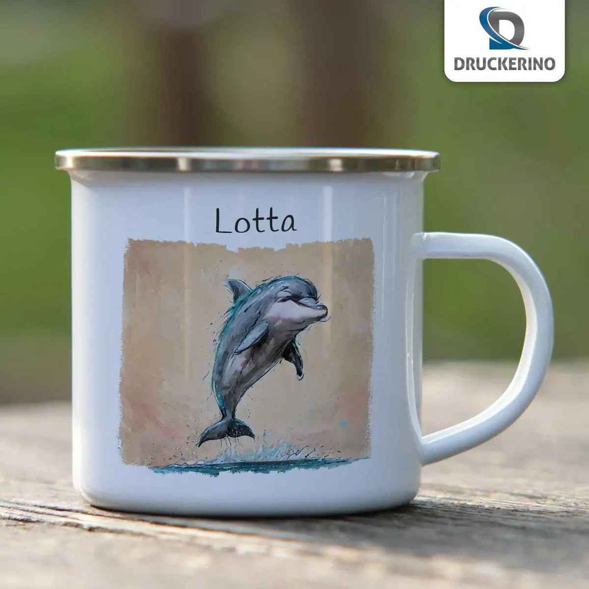 Emaille Tasse Ozeanfreund Delfin - Druckerino