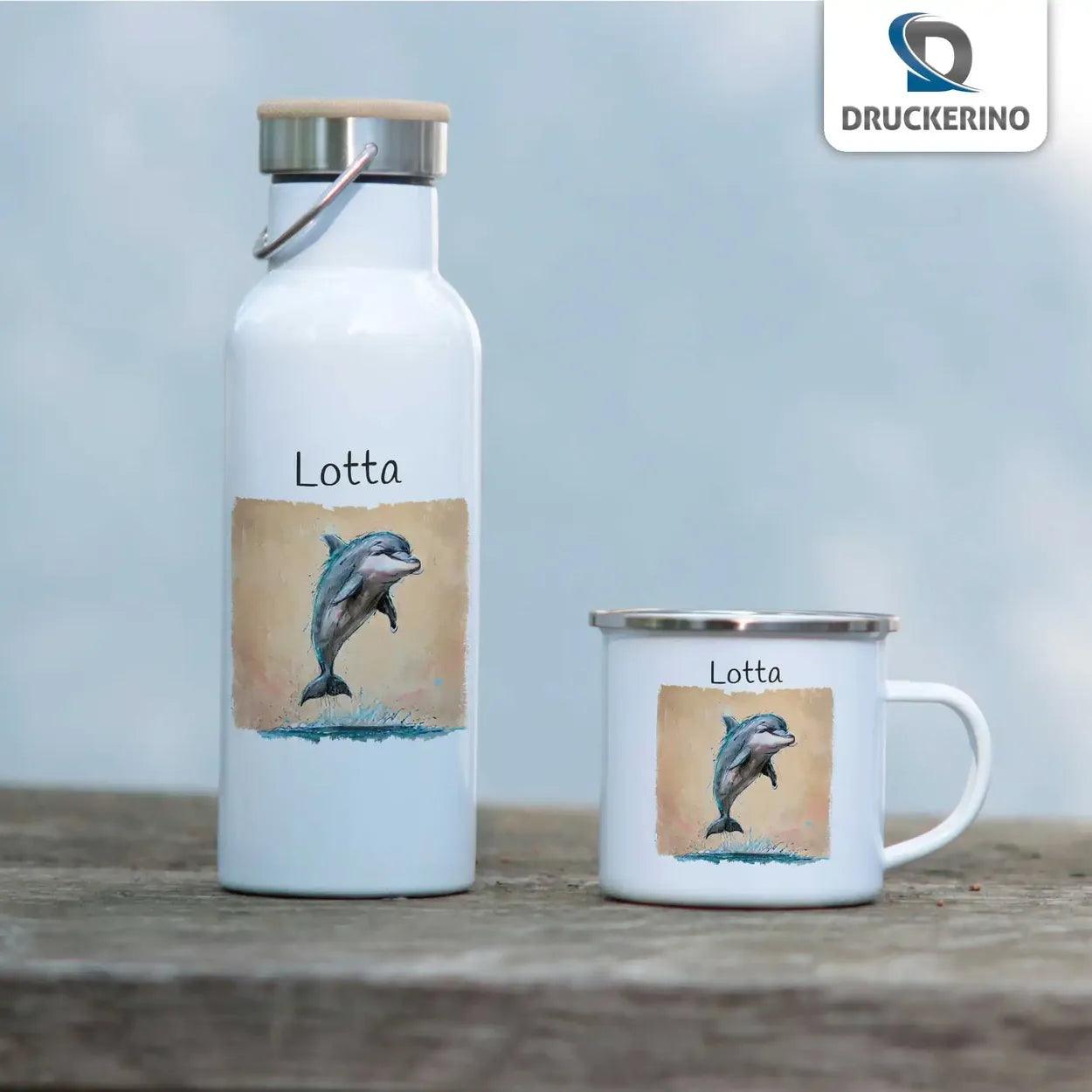 Emaille Tasse Ozeanfreund Delfin - Druckerino