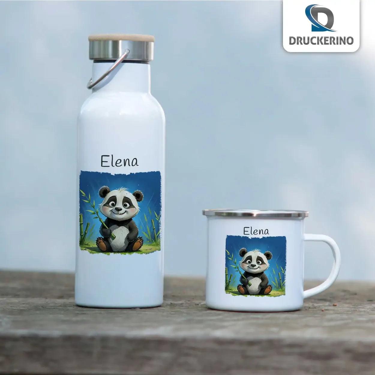 Emaille Tasse Pandabär Abenteuer - Druckerino
