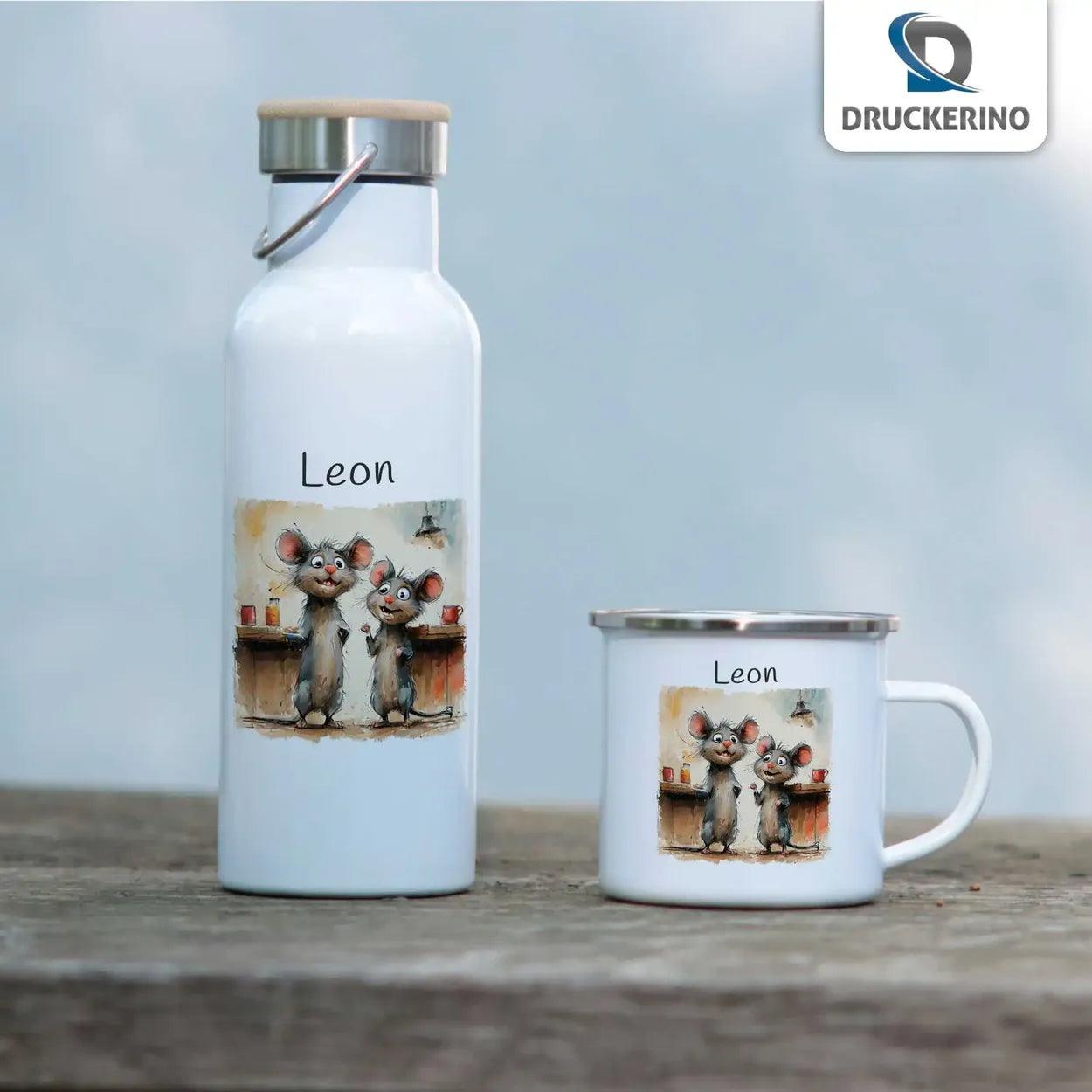 Emaille Tasse Pfiffige Mäuse - Druckerino