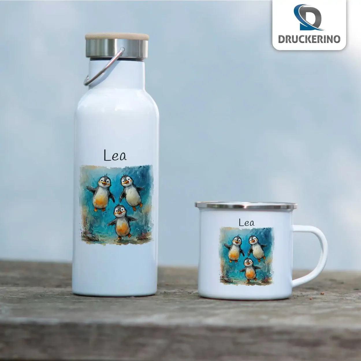 Emaille Tasse Pinguin-Freunde - Druckerino