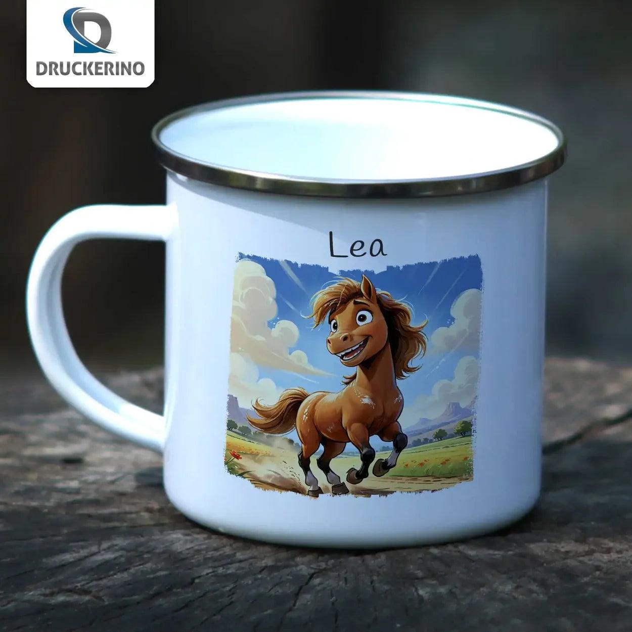 Emaille Tasse Ponyabenteuer - Druckerino