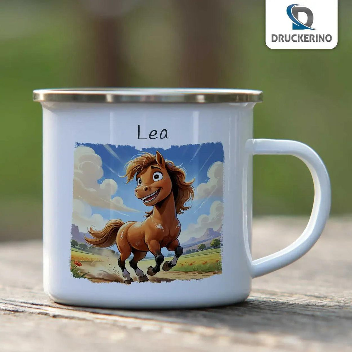 Emaille Tasse Ponyabenteuer - Druckerino