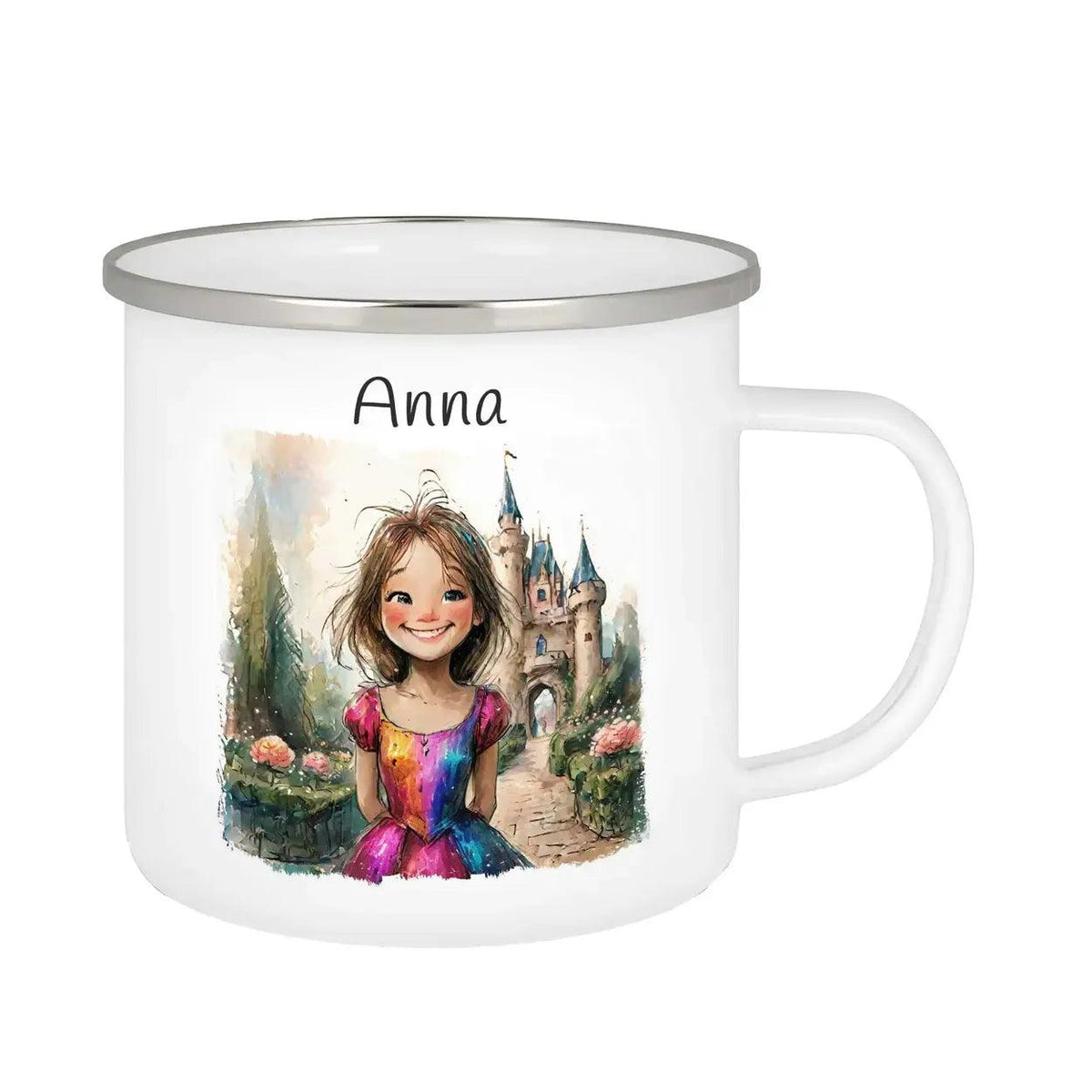 Emaille Tasse Regenbogen Prinzessin - Druckerino