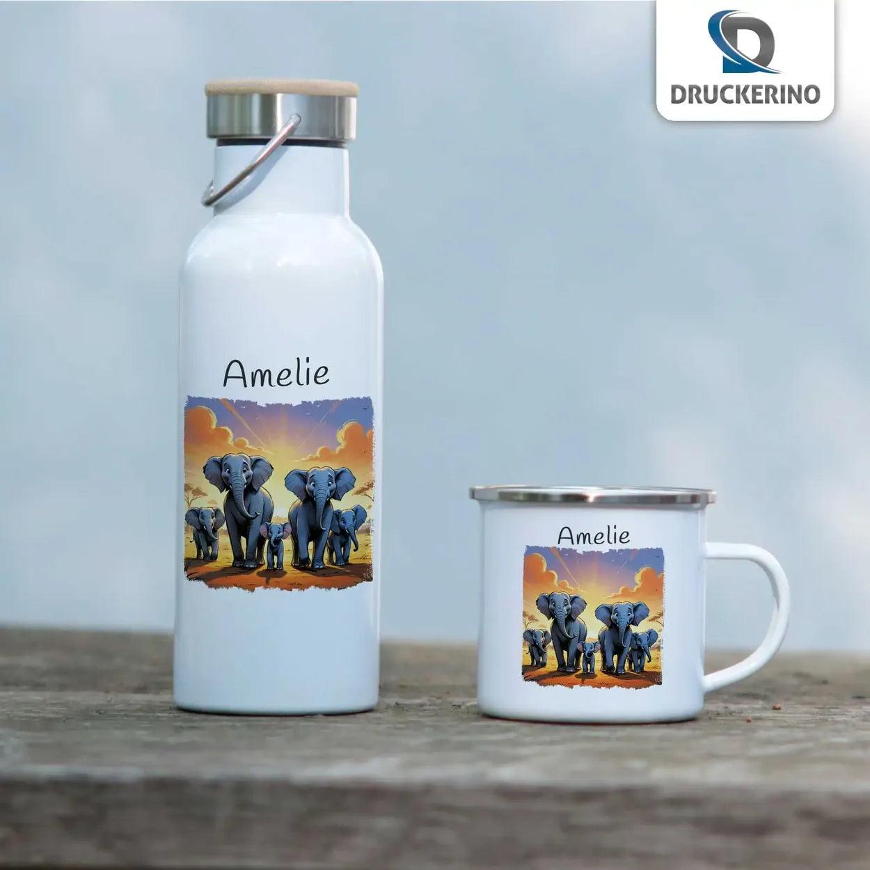 Emaille Tasse Safari Abenteuer - Druckerino