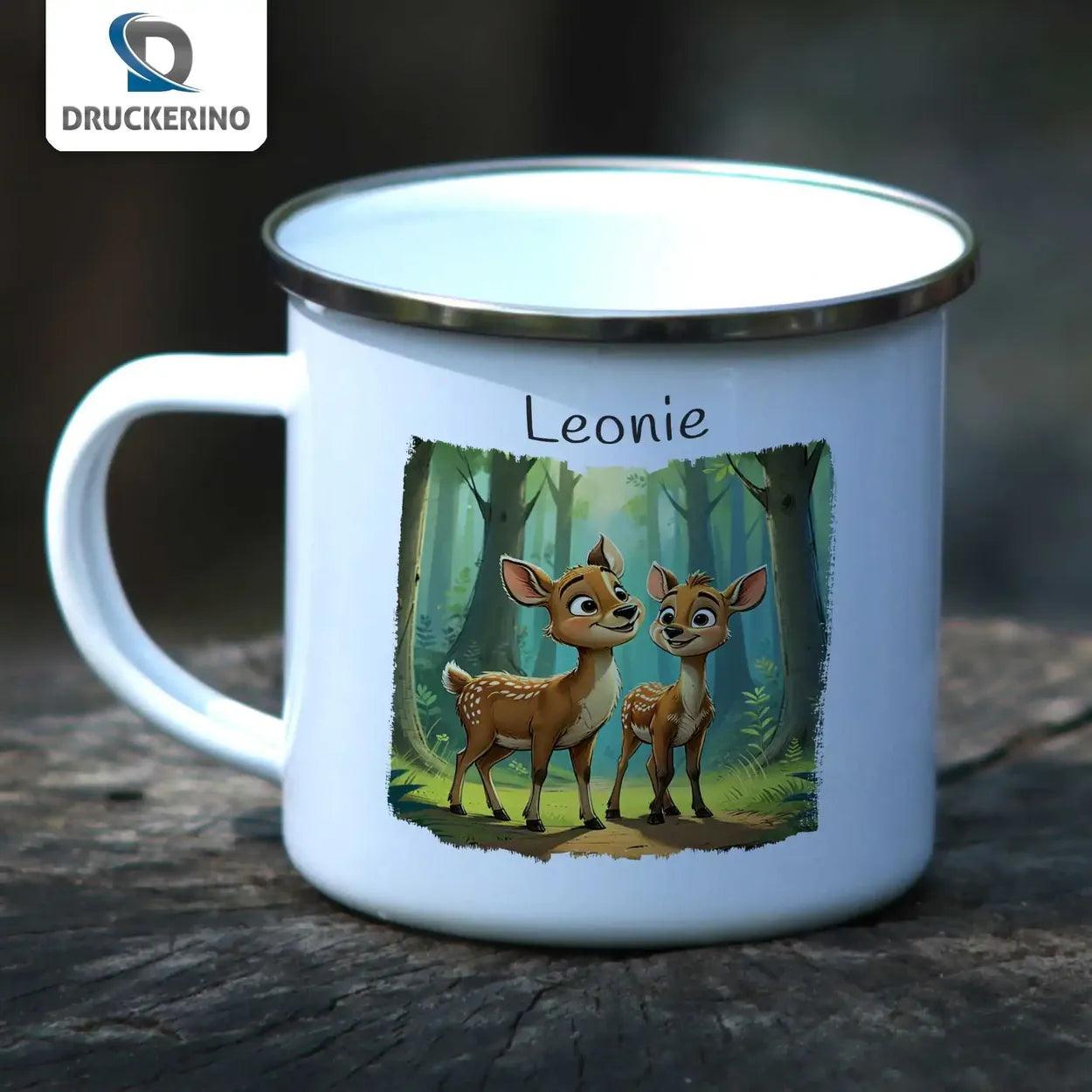 Emaille Tasse Sanfte Naturkinder - Druckerino
