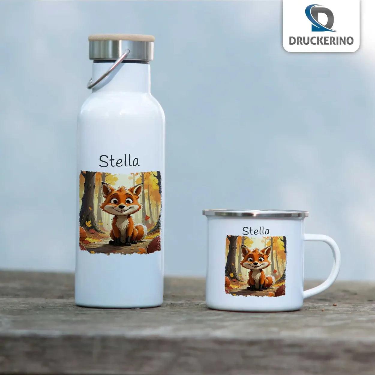 Emaille Tasse Schlauer Waldfuchs - Druckerino