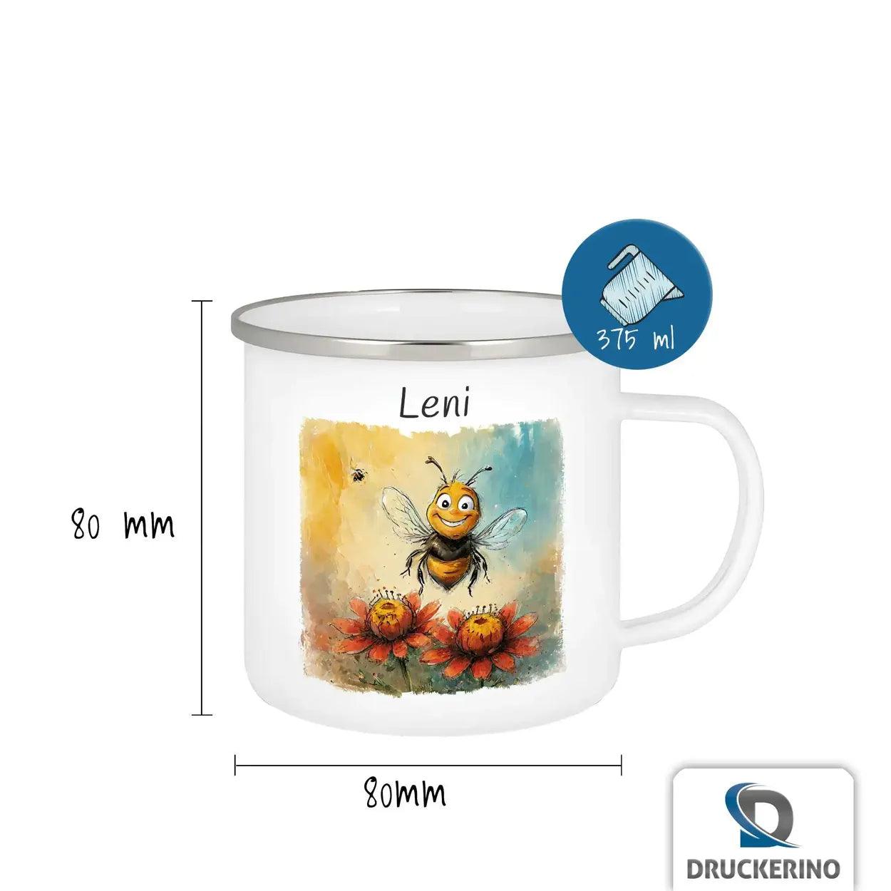 Emaille Tasse Summender Glücksbringer - Druckerino