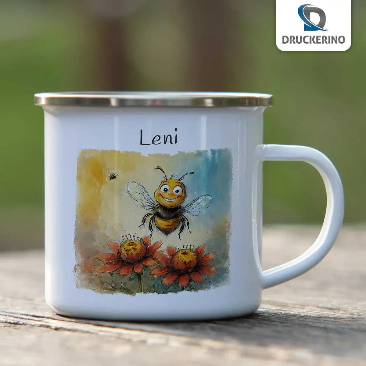 Emaille Tasse Summender Glücksbringer - Druckerino