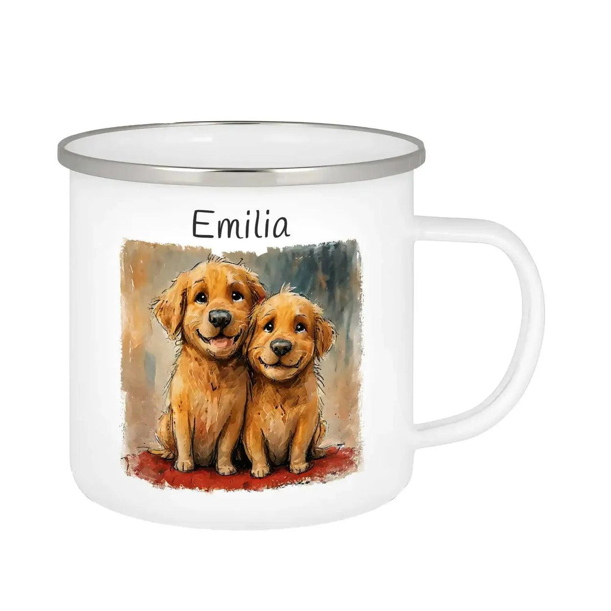 Emaille Tasse Treue Hundekumpel - Druckerino