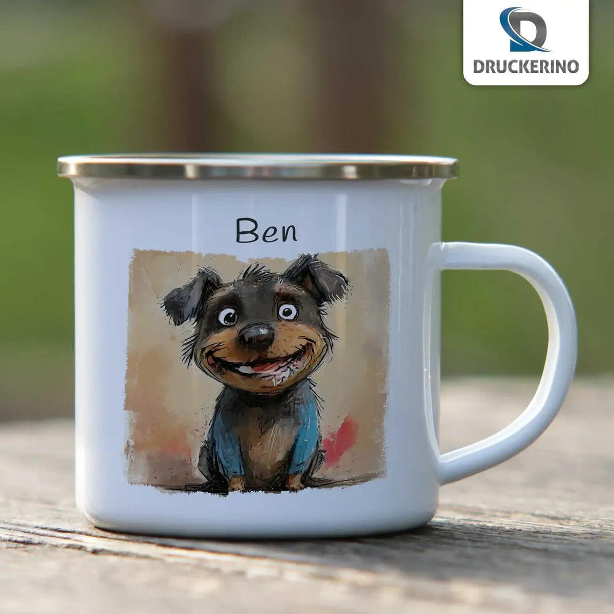 Emaille Tasse Turbo-Terrier - Druckerino