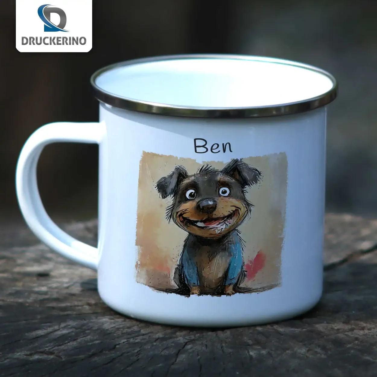 Emaille Tasse Turbo-Terrier - Druckerino
