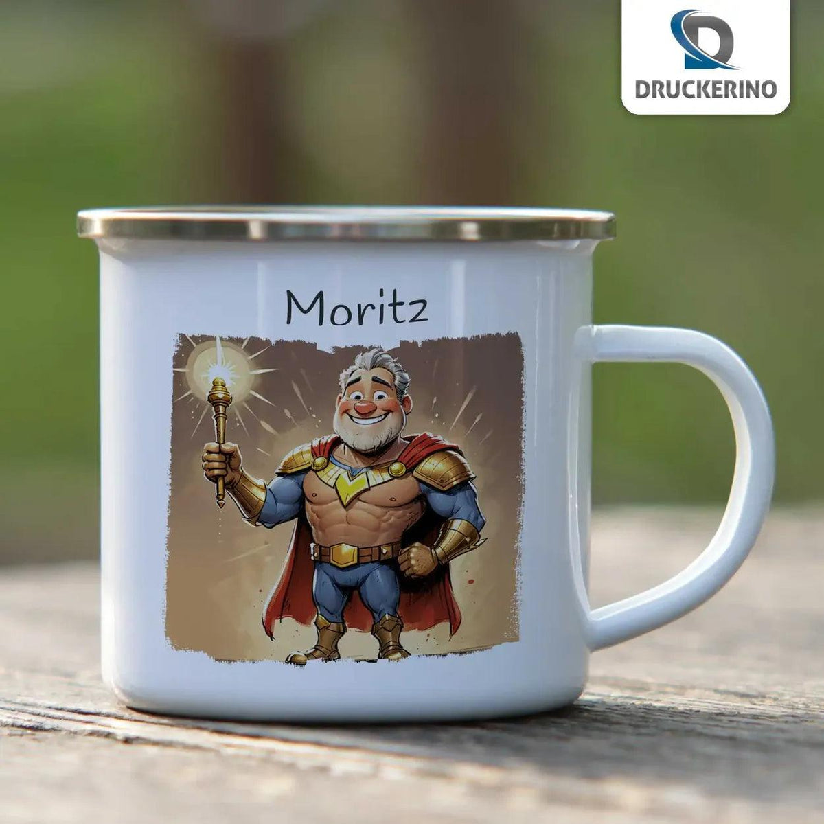 Emaille Tasse Unerschrockener Abenteurer - Druckerino