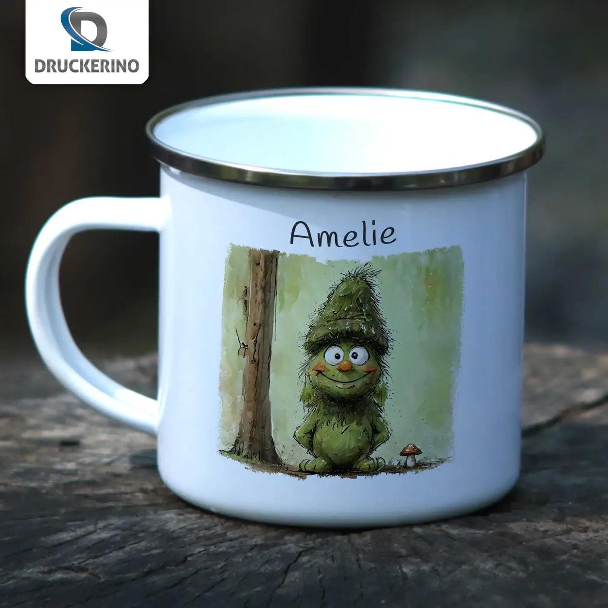 Emaille Tasse Waldgeflüster - Druckerino