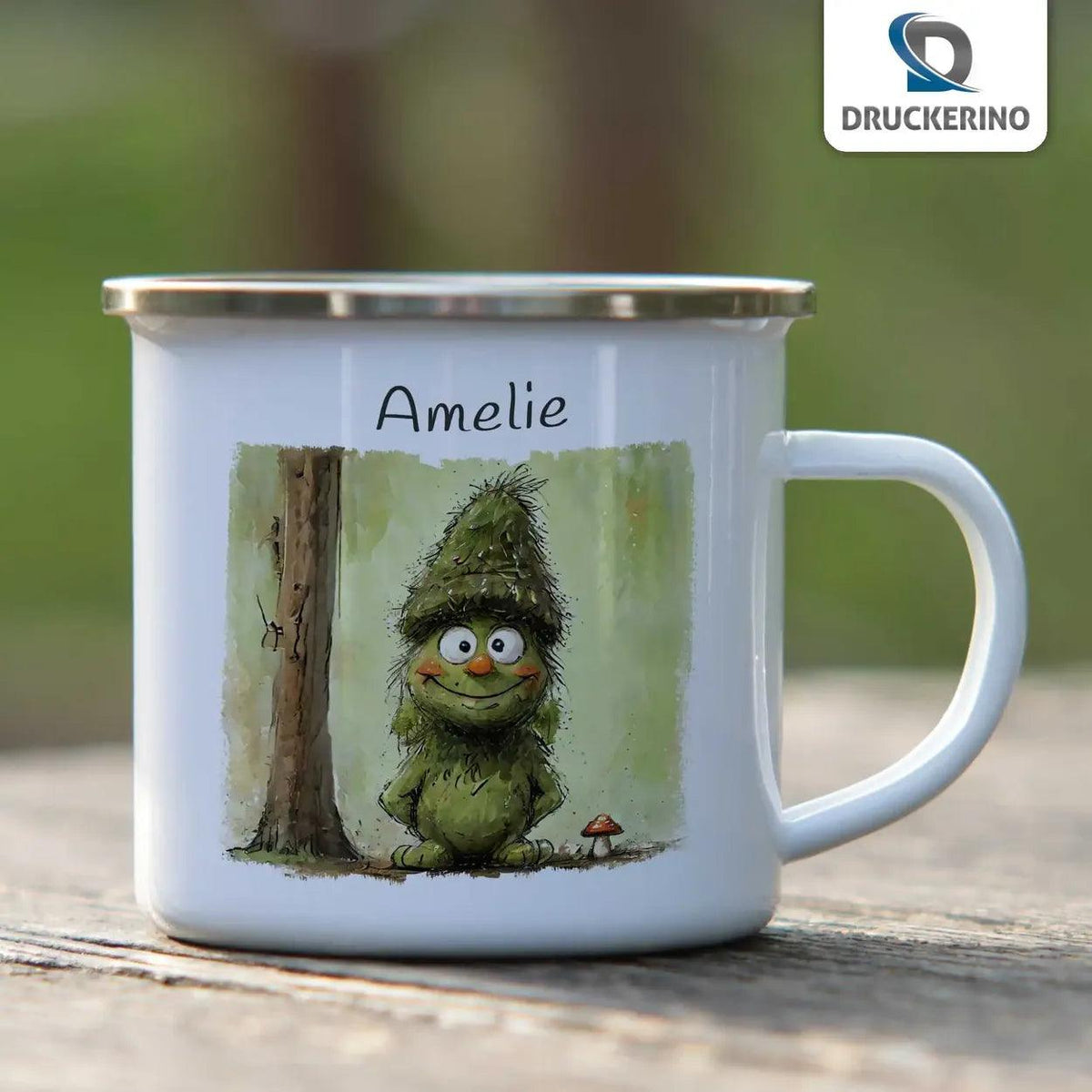 Emaille Tasse Waldgeflüster - Druckerino