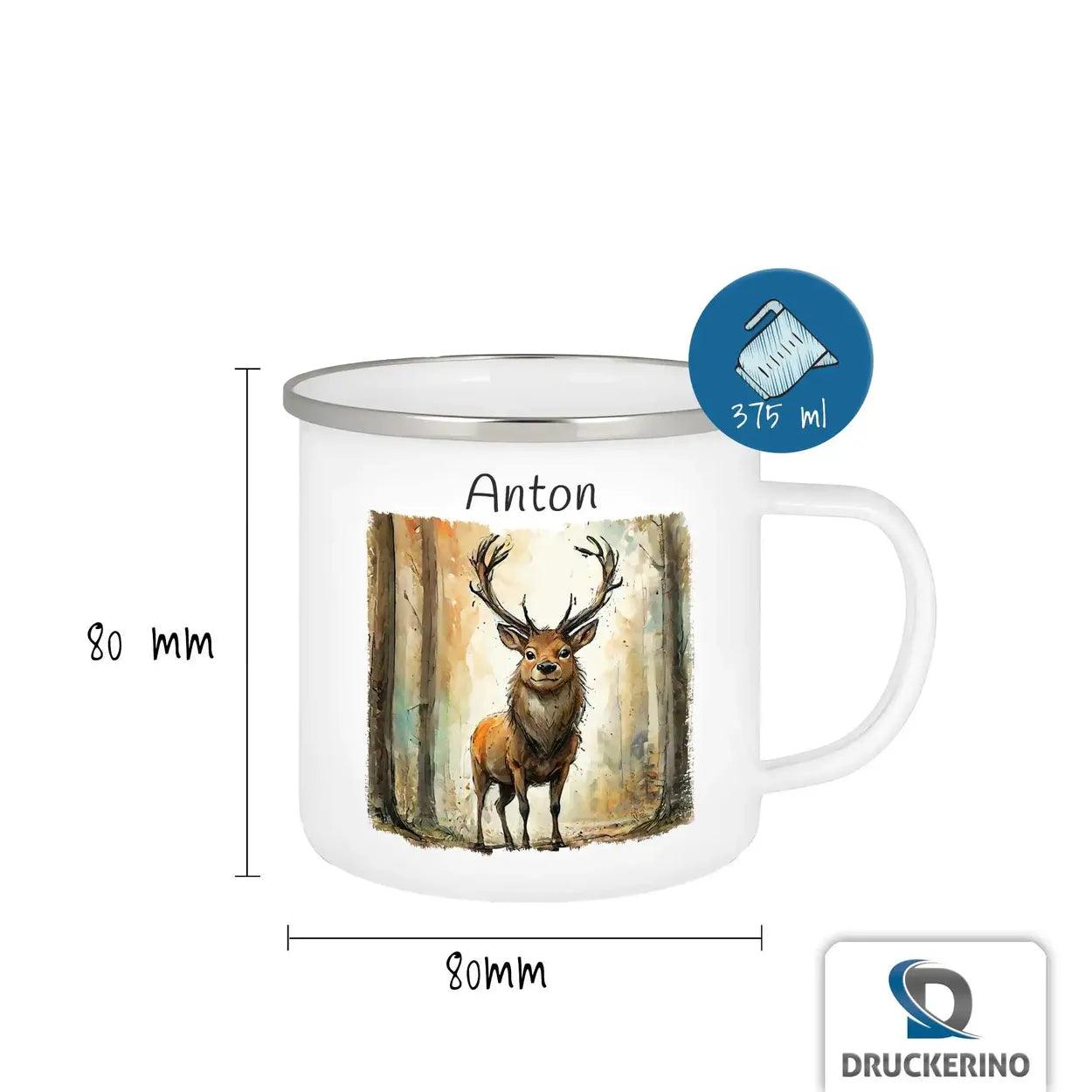 Emaille Tasse Waldkönig - Druckerino