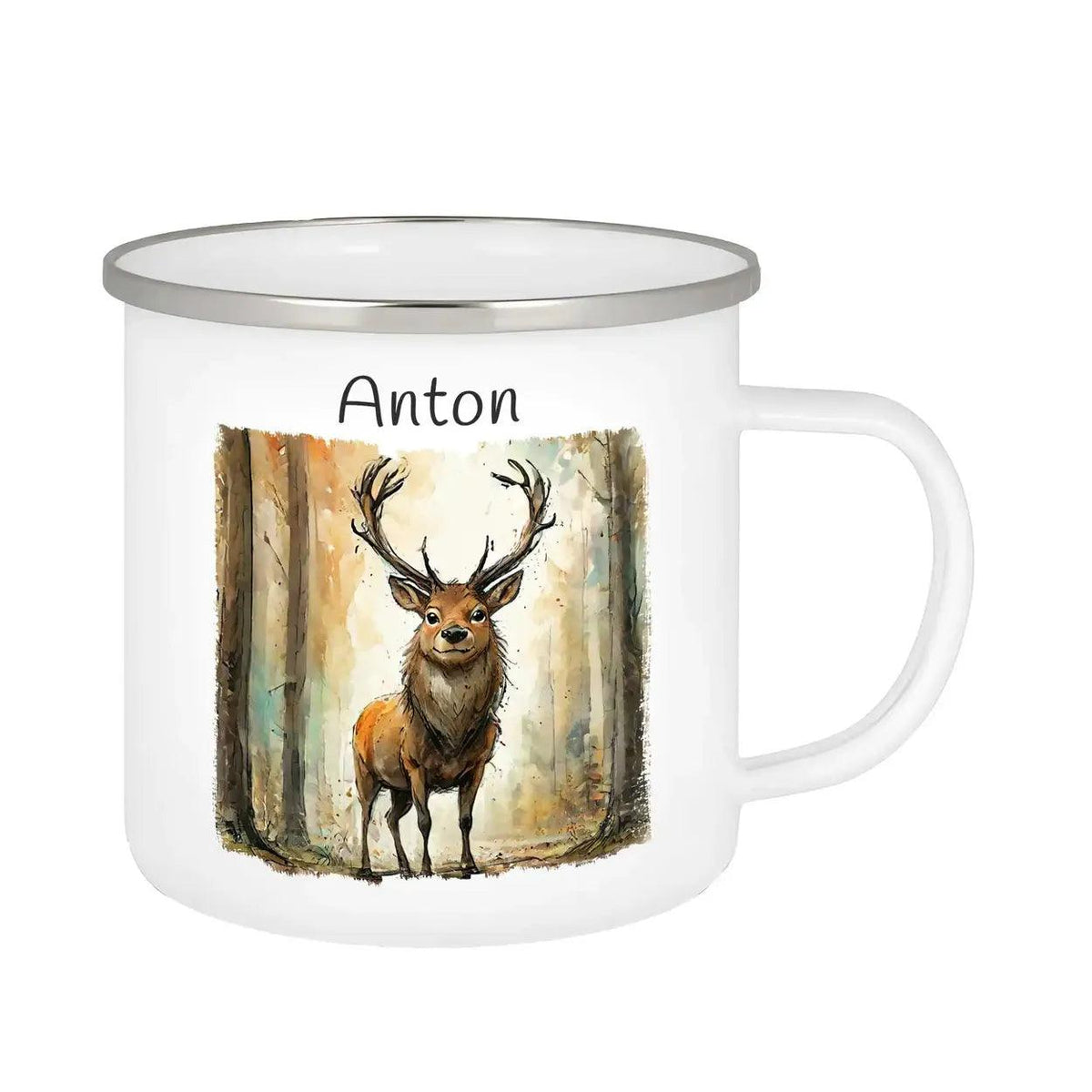 Emaille Tasse Waldkönig - Druckerino