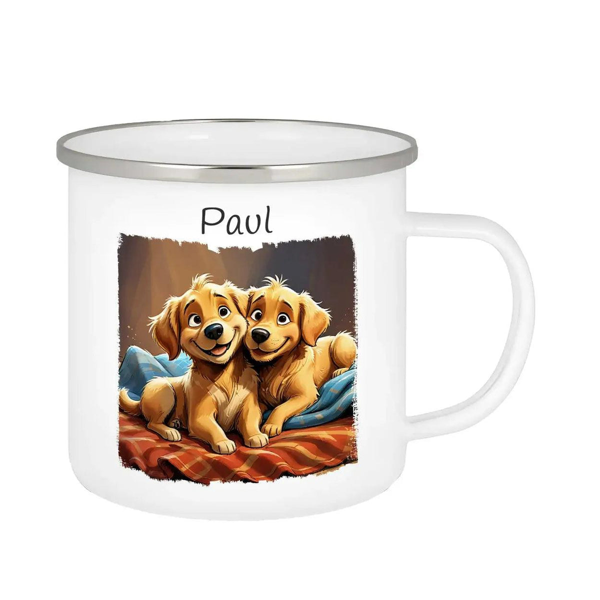 Emaille Tasse Welpenglück - Druckerino