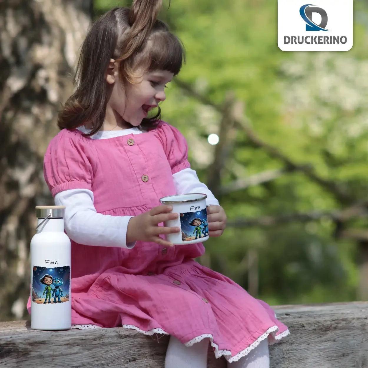 Emaille Tasse Weltraum Freunde - Druckerino