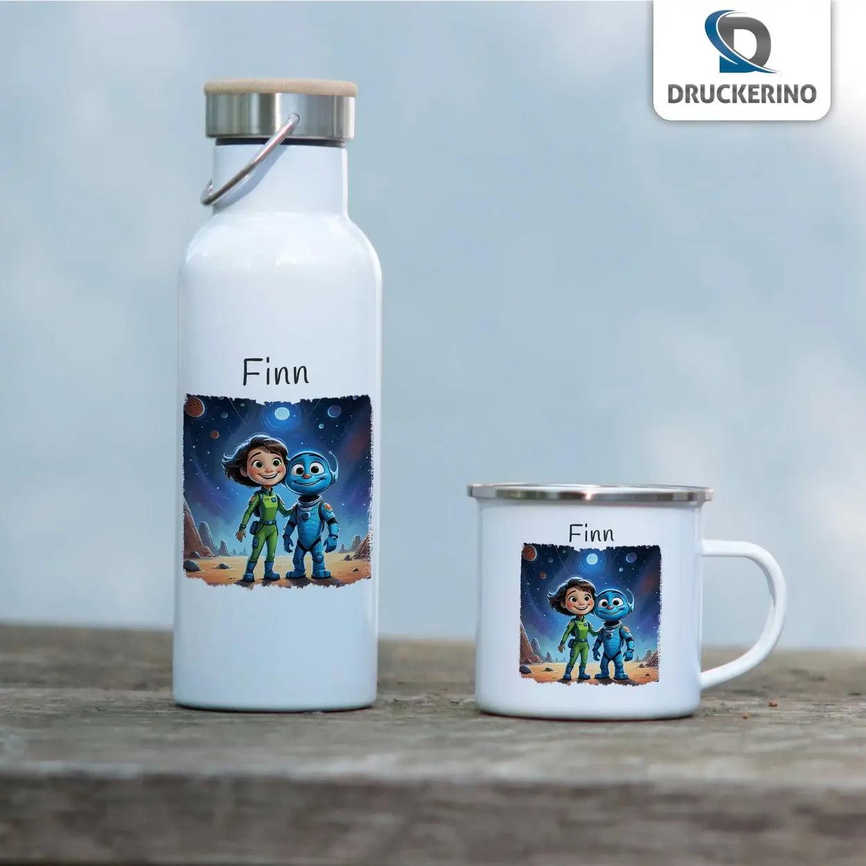 Emaille Tasse Weltraum Freunde - Druckerino