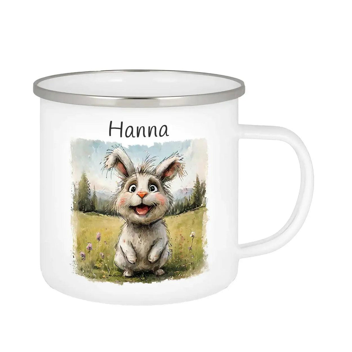 Emaille Tasse Wiesenhüpfer - Druckerino