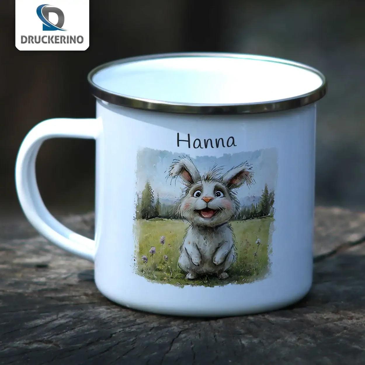 Emaille Tasse Wiesenhüpfer - Druckerino