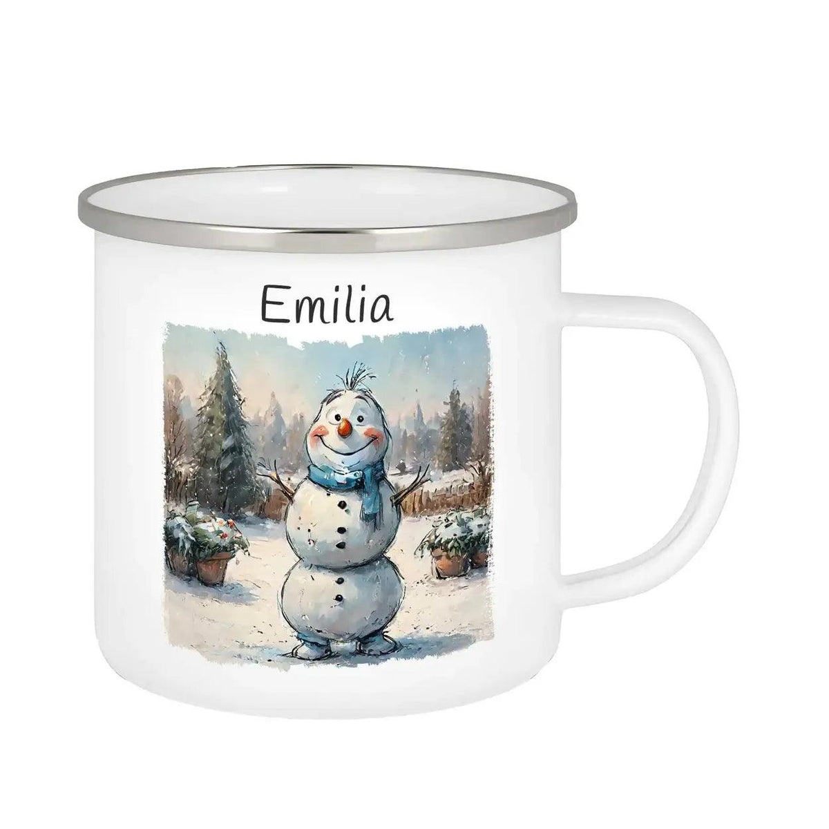 Emaille Tasse Winterzauber - Druckerino
