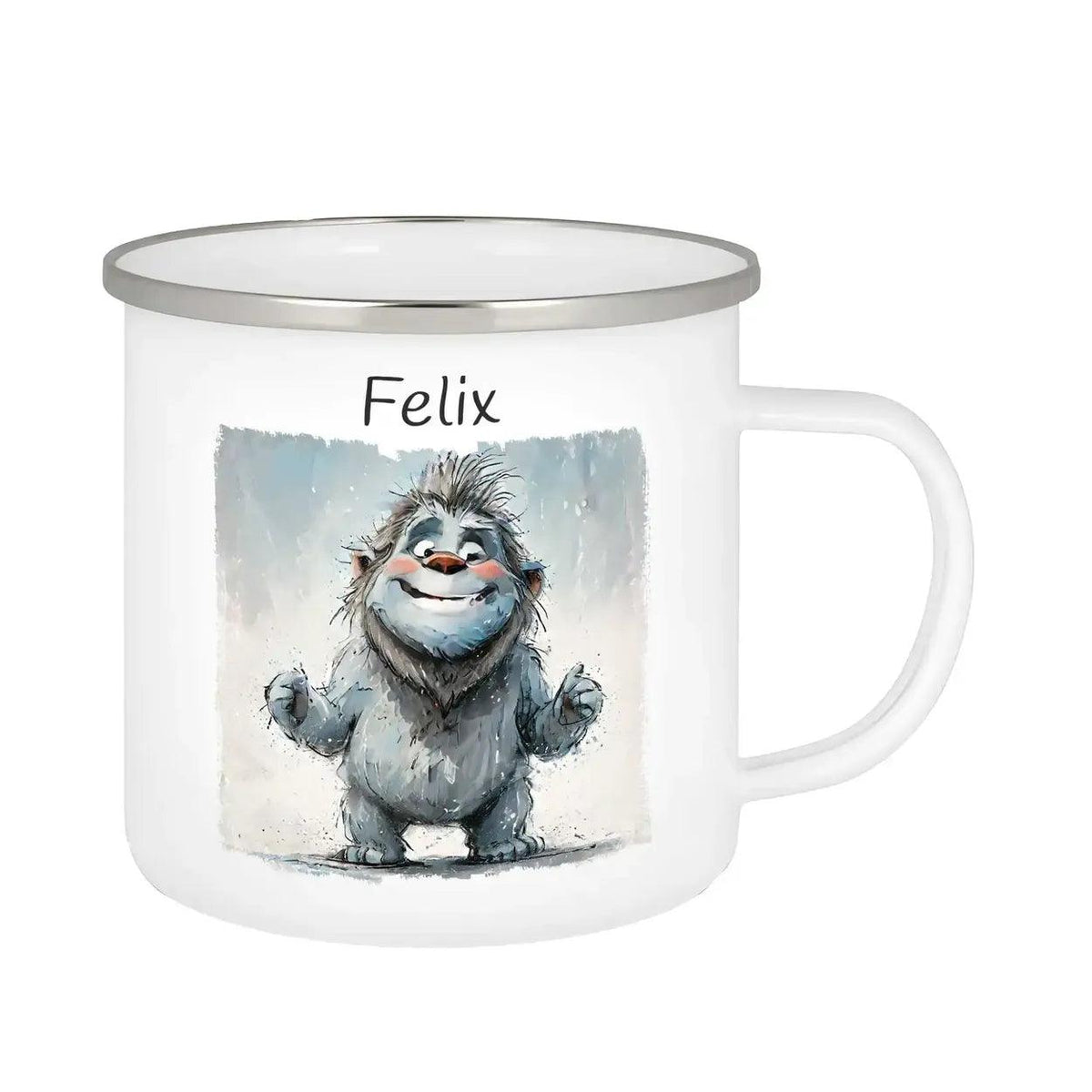 Emaille Tasse Wuschelmonster Abenteuer - Druckerino