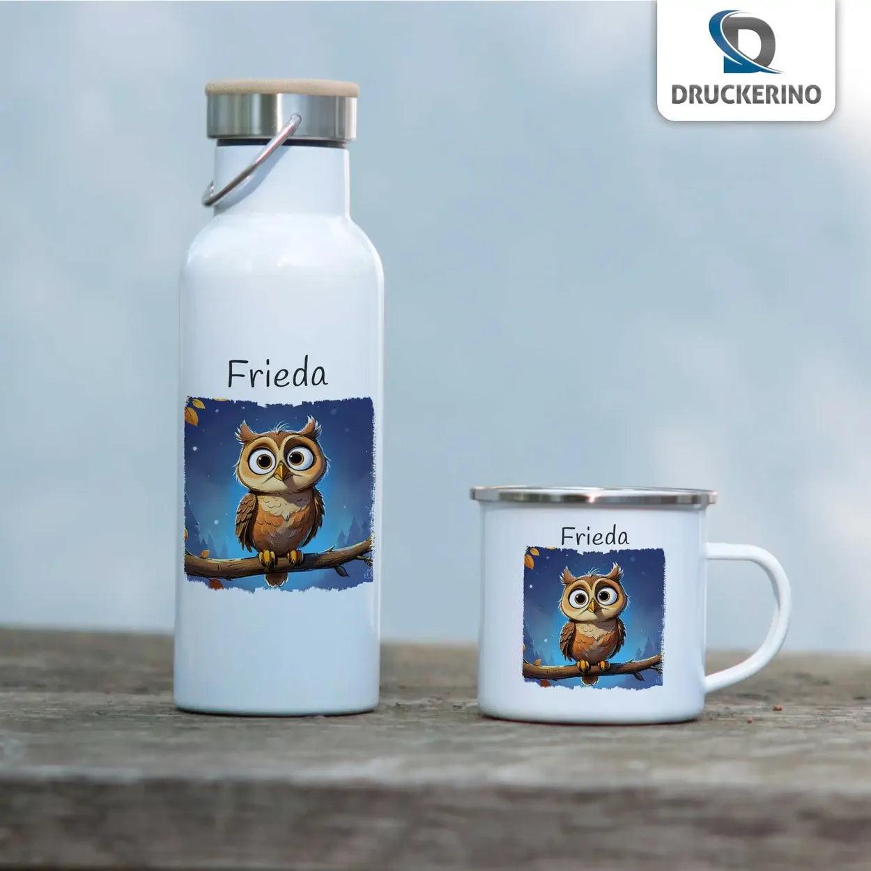 Emaille Tasse Zauber Eulen - Druckerino