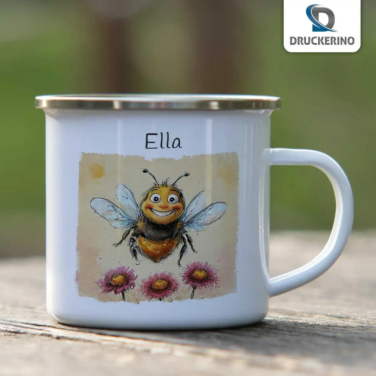 Emaille Tasse Zauberbiene - Druckerino