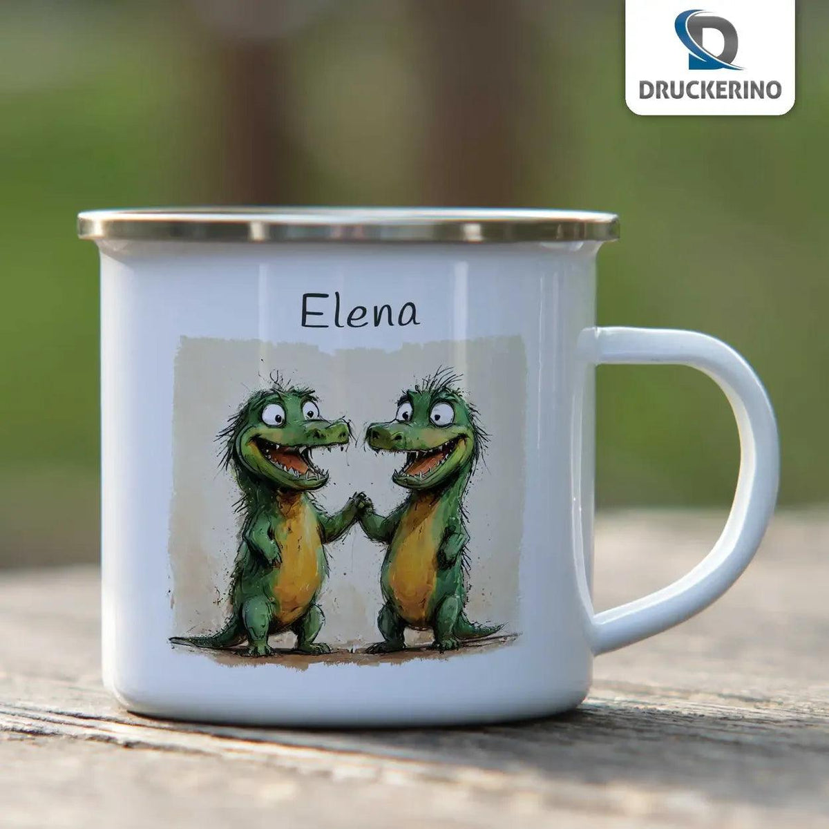 Emaille Tasse Zauberdrachenfreunde - Druckerino