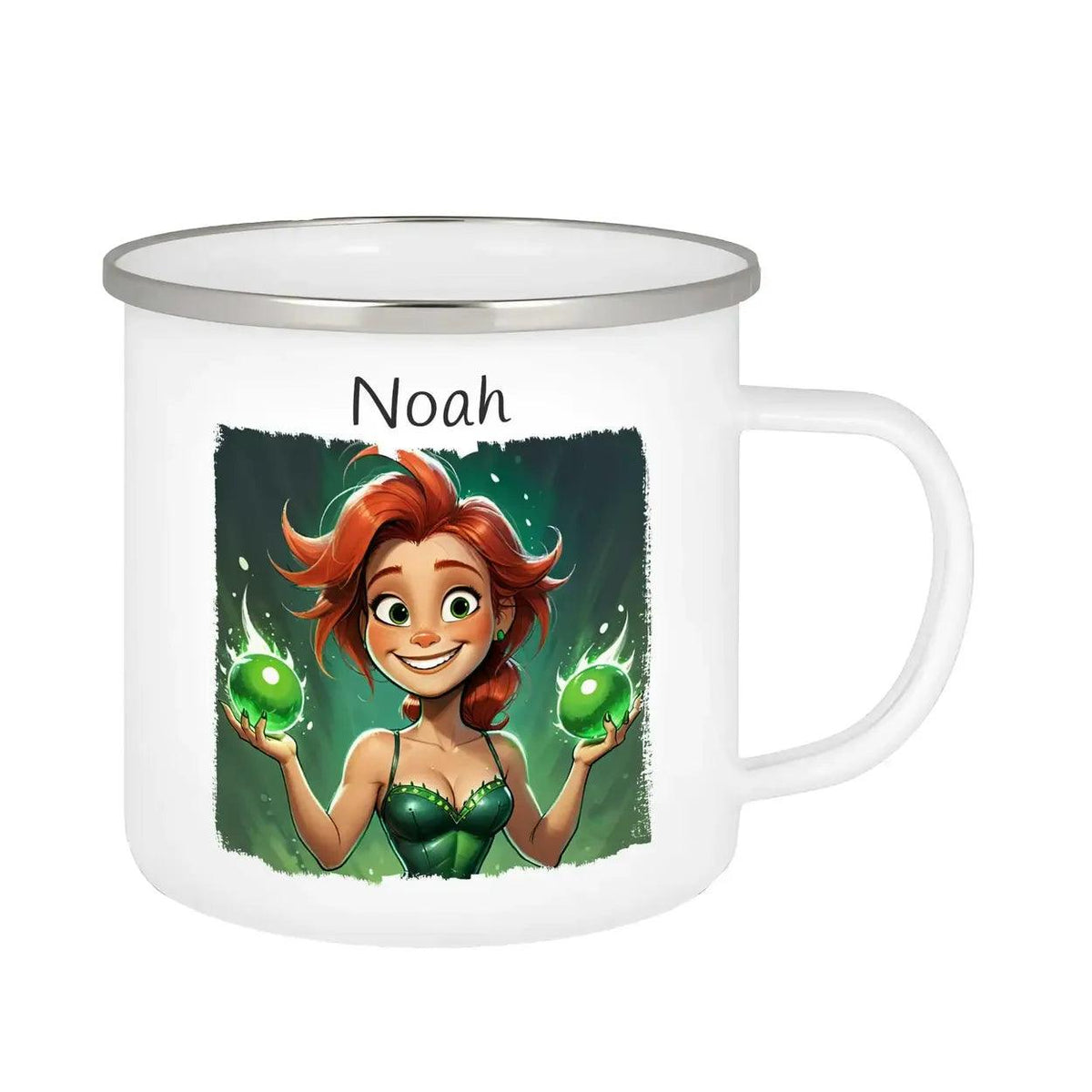 Emaille Tasse Zauberhafte Magierin - Druckerino