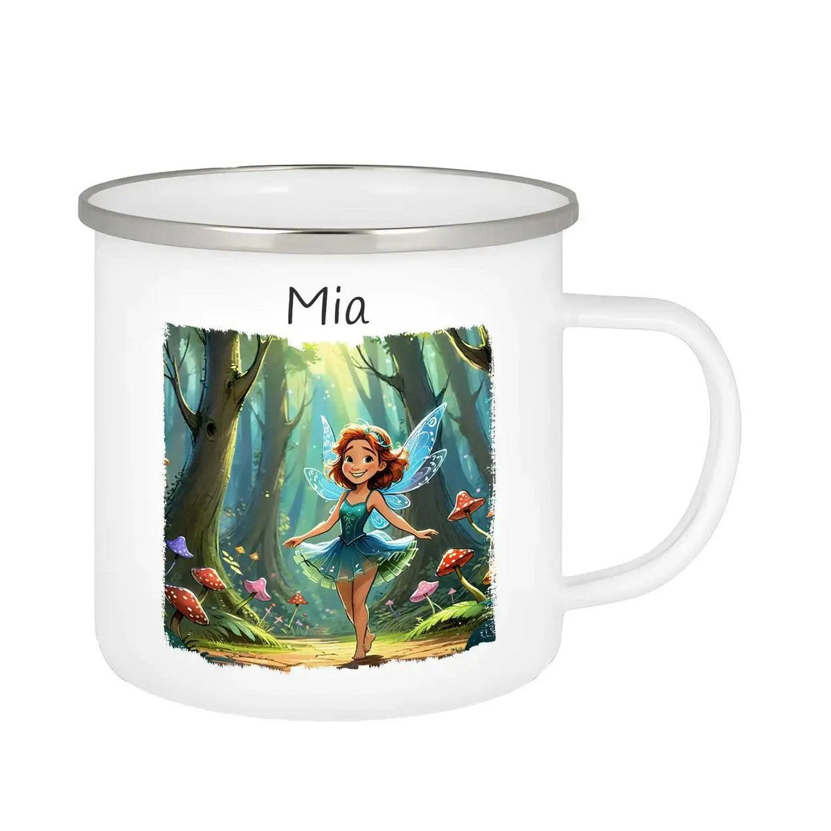 Emaille Tasse Zauberhafte Waldfee - Druckerino