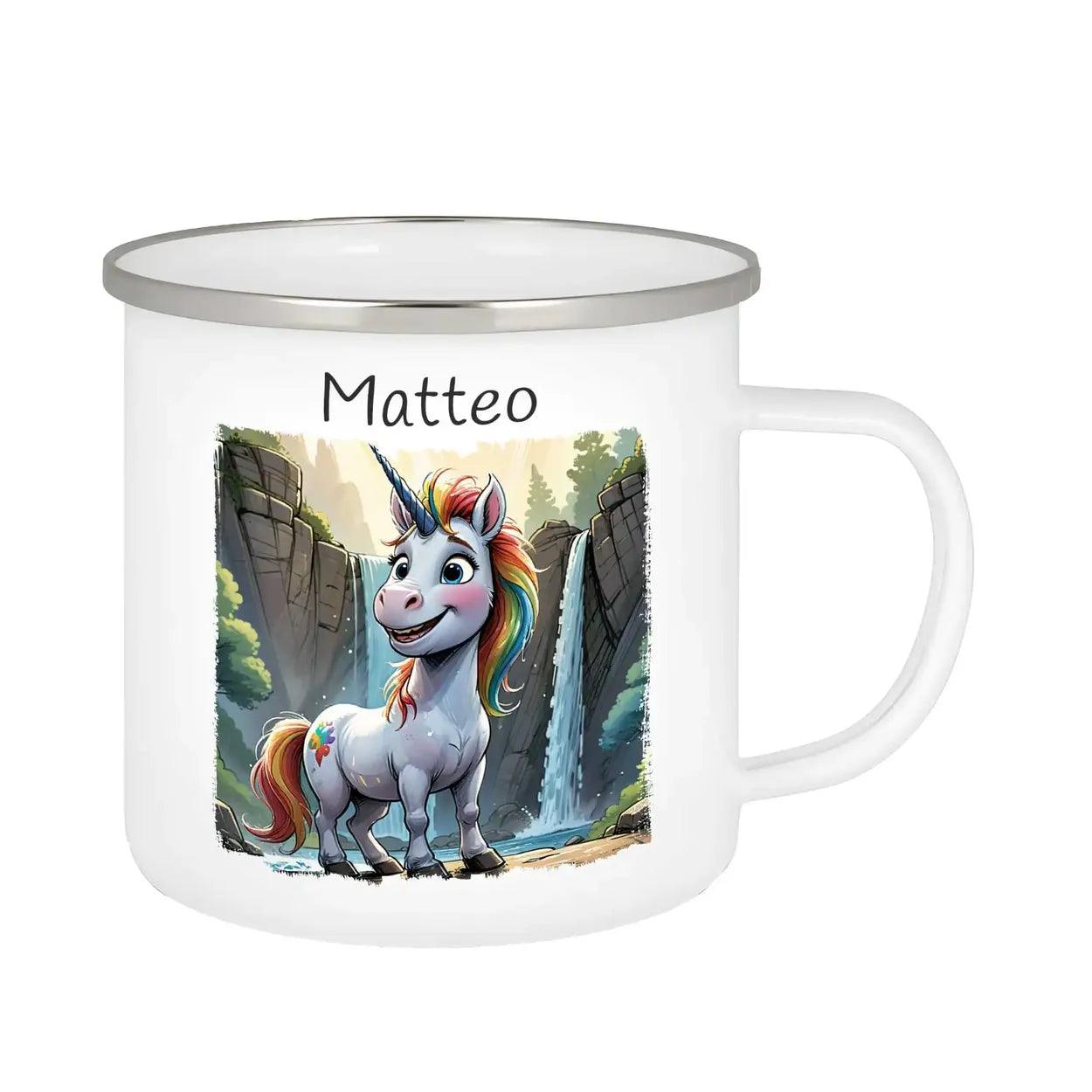 Emaille Tasse Zauberhaftes Einhorn - Druckerino