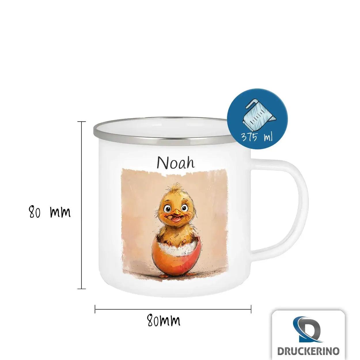 Emaille Tasse Zauberküken - Druckerino