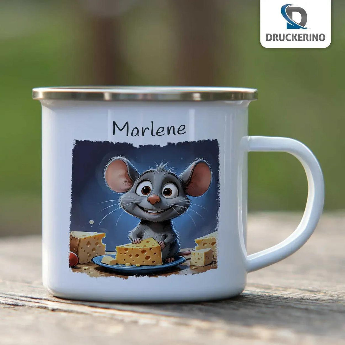 Emaille Tasse Zaubermaus - Druckerino